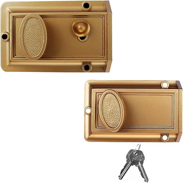 NU-SET 2723-1 Trava de Segurança Noturna e Fechadura de Trinco, Bronze.