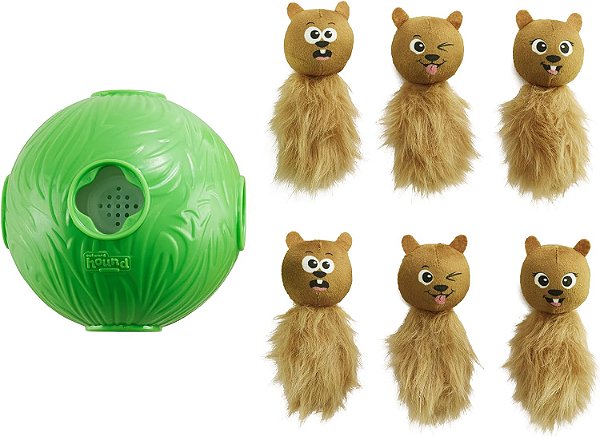 Outward Hound Nina Ottosson Dog Snuffle N' Treat Interactive Puzzle Ball & Treat Dispenser Dog Toy = Brinquedo Interativo de Bola de Quebra-cabeça e Dispensador de Petiscos para Cães Outward Hound Nina Ottosson Snuffle