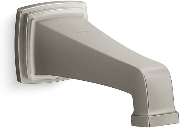 KOHLER 27407-BN Riff - Bica de Banheira de Parede sem Desviador com Conexão Slip-Fit, Torneira de Banheira, Níquel Escovado Vibrante.