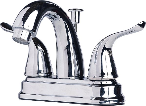 Loja de Construção 2022CP Torneira de Lavatório de Dois Manípulos com Acabamento Cromado com Dreno Pop-Up