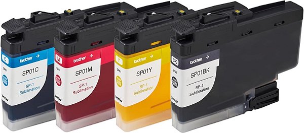Cartucho de tinta de sublimação genuíno Brother colorido 4-Pack, preto, ciano, magenta e amarelo, SP01