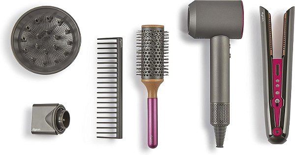 Brinquedos Casdon Dyson - Conjunto de Estilo Deluxe Supersonic & Corrale - Prancha e Secador de Cabelo de Brinquedo com Função Real - Possui Luzes e Sons Interativos - para Crianças a Partir de 3 An