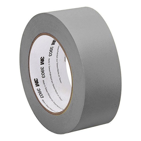 Fita adesiva de vinil/borracha 3M 2-50-3903-GRAY 3903, resistência à tração de 12,6 psi, comprimento de 50 jardas, largura de 2, 2 rolos
