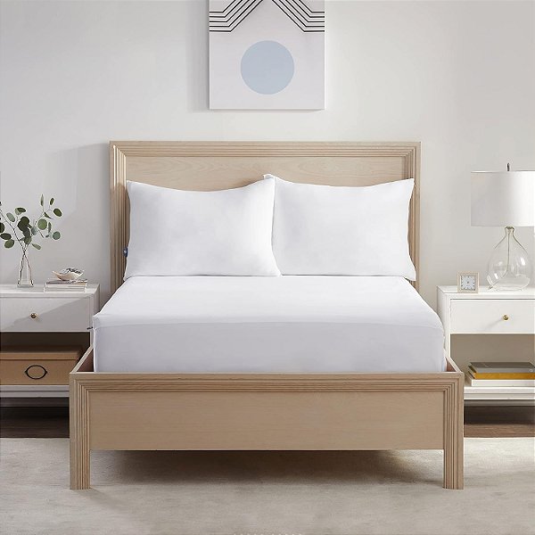 Capa de colchão King Size Serta Power Chill à prova d'água, protetor de colchão macio e respirável, 15 bolso elástico profundo para ajuste seguro, branco