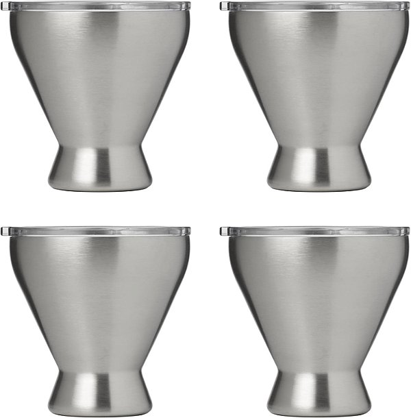 Copos de Coquetel de Aço Inoxidável Cambridge 11 Oz, Conjunto de 4, 4 Unidades, Sem Cor