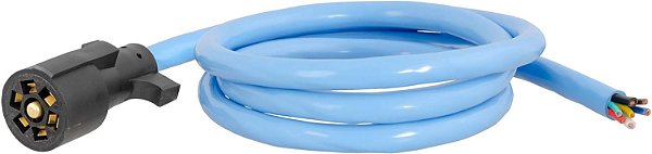 Conjunto de fiação para reboque de lâmina de 7 pinos para clima extremo e temperaturas geladas, com fios de 7 pés cortados em ângulo, classificação de -40F a 221F graus.