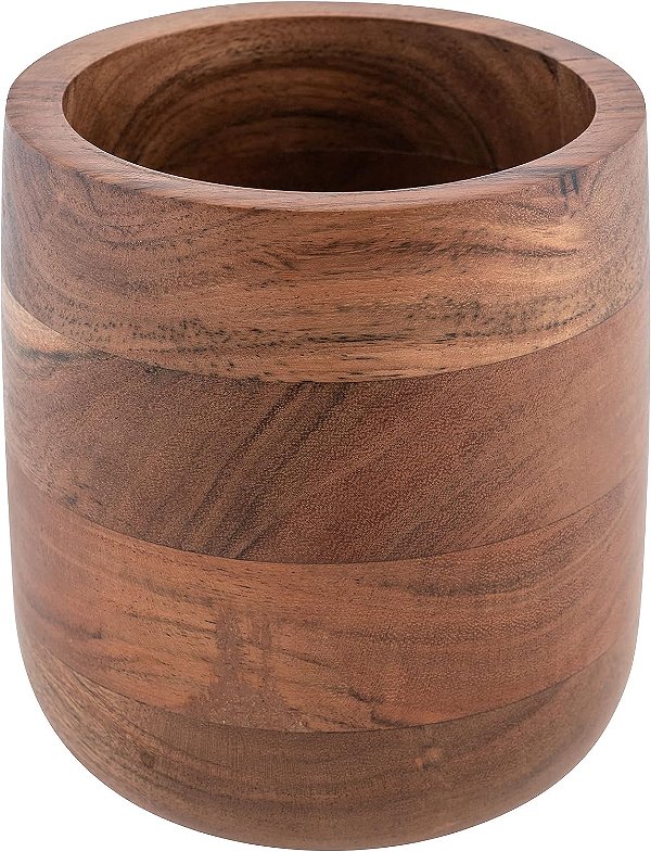 Presentes do Karma, Pote de Madeira, Suporte para Utensílios, Grande, Marrom