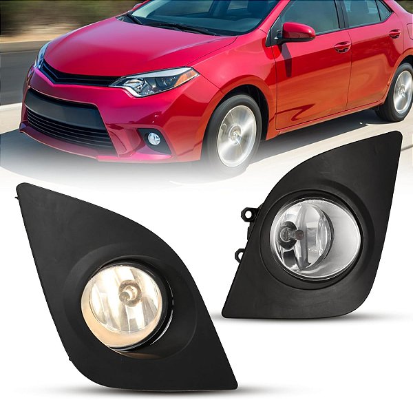 Faróis de neblina de reposição OEM I1MOTOR para Toyota Corolla 2014 2015 2016 com lâmpada halógena H11 12V 55W + kit de fiação + interruptor, conjunto de lâmpadas