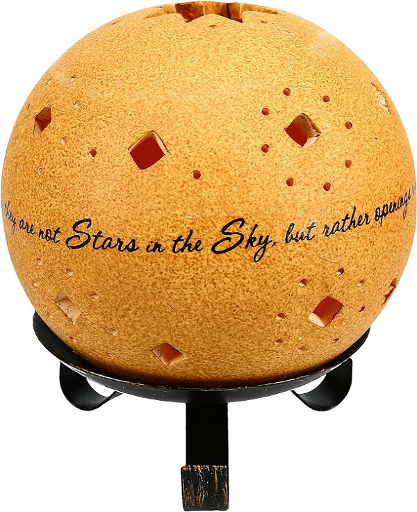 Velas de Conforto em Memória pela Pavilion Inclui Vela de Chá e Suporte, 6-1/2 Polegadas, Redonda Perfurada em Estrela