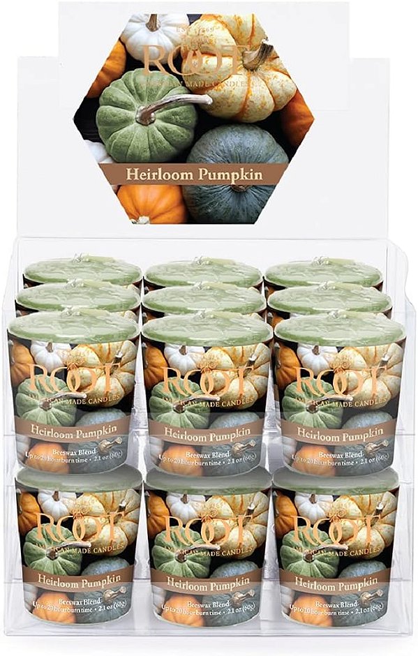 Velas aromáticas de abóbora de raiz, com mistura de cera de abelha, 20 horas cada, pacote com 18, feitas à mão e de alta qualidade.