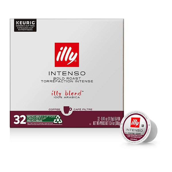 Illy Coffee K Cups - Cápsulas de Café para Máquina de Café Keurig - Intenso Torrado Escuro - Notas de Cacau e Frutas Secas - Sabor Forte, Saboroso e Encorpado das Cápsulas de Café