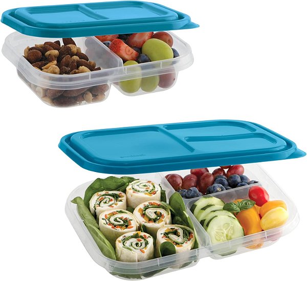 Conjunto de 14 recipientes de armazenamento de alimentos de plástico sem BPA GoodCook EveryWare com tampas - Conjunto de almoço (42035)