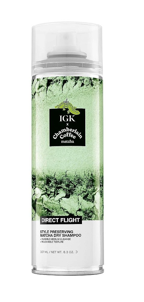 IGK VOO DIRETO Shampoo a Seco Multi-Tasking de Matcha | Limpeza Leve + Preservação do Estilo | Vegano + Livre de Crueldade |