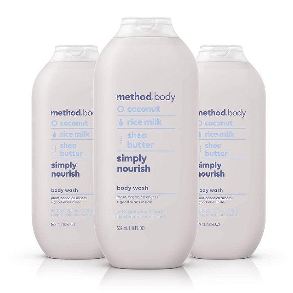 Sabonete Líquido Method, Simplesmente Nutritivo, Livre de Parabenos e Ftalatos, 18 oz (Pacote com 3)