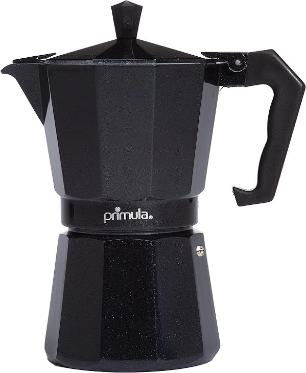 Cafeteira de fogão clássica Primula para fazer café expresso e café, Moka Pot para preparar café italiano e cubano, greca cafeteira, 6 xícaras de café expresso, preto.