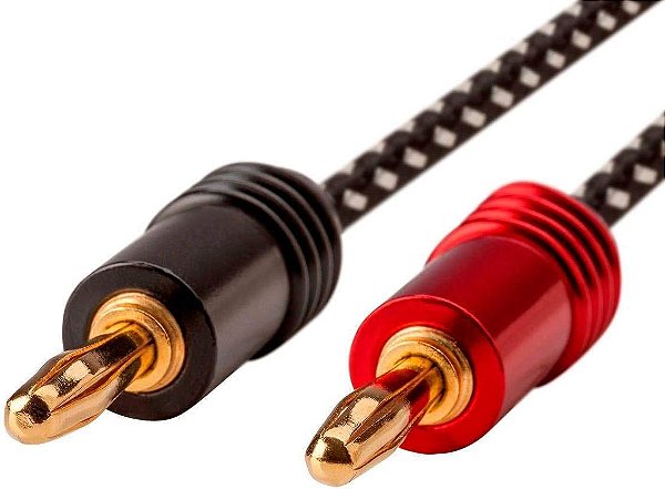 Fio de Alto-Falante Trançado Premium Monoprice 14AWG - Com Conectores de Plugue Banana Banhados a Ouro - Série Affinity, Pacote com 2, 6 pés