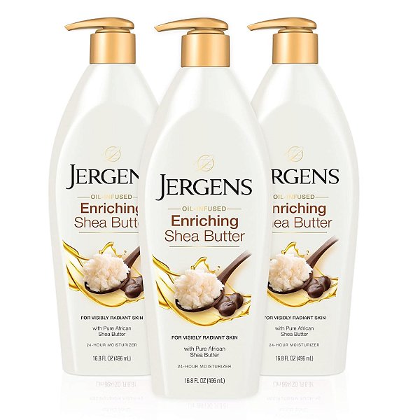 Manteiga de Karité Infundida em Óleo Base Jergens 16.8 oz, Pacote com 3 unidades