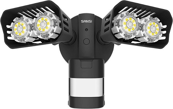 Luzes de segurança LED SANSI, 18W (equivalente a 150W de incandescente) Luzes com sensor de movimento, 1800lm 5000K Luz do dia à prova d'água Luzes de inundação externas com