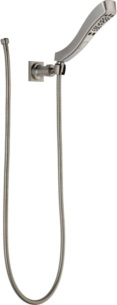 Chuveiro de mão de parede Delta Faucet 4-Spray H2Okinetic com mangueira, Aço inoxidável 55552-SS