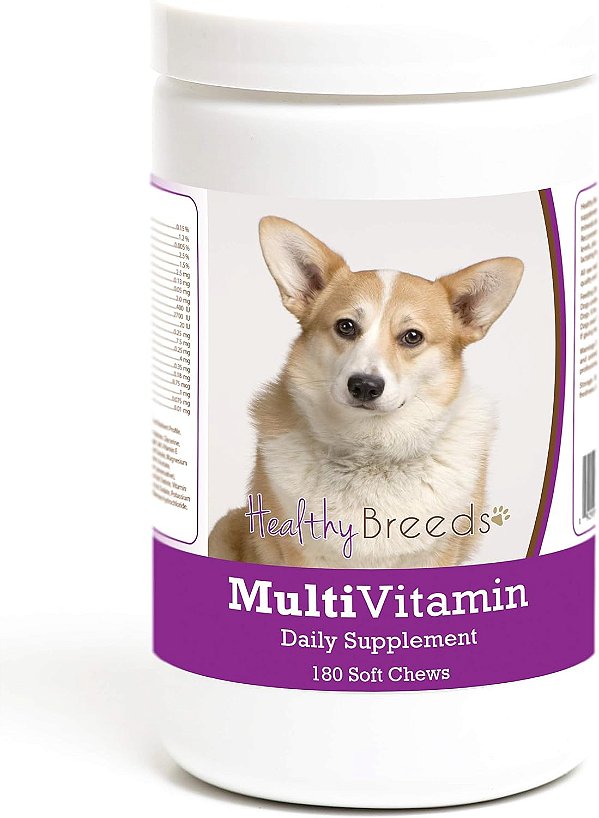 Suplemento multivitamínico em forma de tablete mastigável para cães Cardigan Welsh Corgi Healthy Breeds 180 Unidades