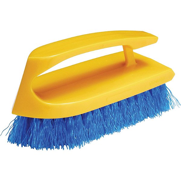Produtos Comerciais Rubbermaid Escova de Limpeza com Cabo de Ferro, 6 polegadas, Amarelo/Azul, para Azulejos/Rejunte/Paredes/Bancadas, Pacote com 12
