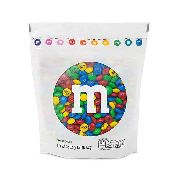 M&M'S Equipe Pré-Designada de Doces de Chocolate ao Leite - 2lbs de Doces em Embalagem com Zíper para Eventos em Equipe, Premiações Esportivas, Reuniões de Negócios, Agradecimento