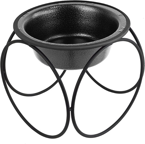 Platinum Pets Olympic Single Diner Alimentador com Tigela de Aço Inoxidável para Cães, Médio, Veia de Prata.