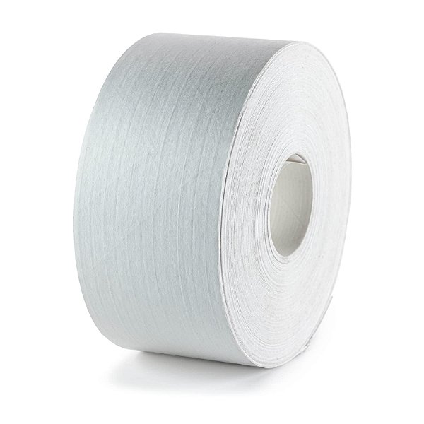 Fita de papel kraft reforçada com adesivo forte, ativada por água, 3 polegadas, resistência de ruptura de 70 libras, comprimento de rolo de 375 pés, cor branca (embalagem de 1
