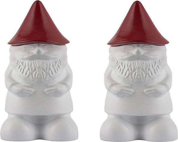 Tocha de mesa decorativa TIKI Brand 2-Pack Gnome, para iluminação ao ar livre em pátio, quintal, 7 polegadas, vermelha e branca, 1120166