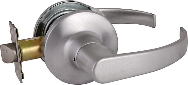 Maçaneta de porta de passagem ajustável de 2 vias da série C 702019 da Design House, cromo acetinado
