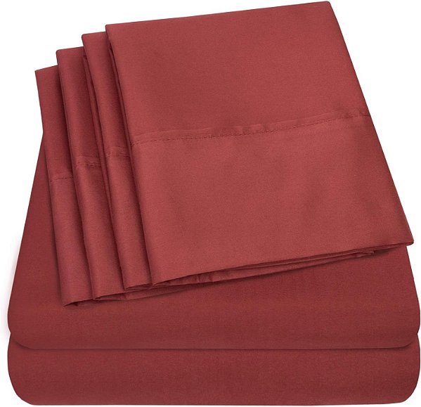 Jogo de Lençol de Cama Tamanho Solteiro - Conjunto de 4 Peças de Microfibra Finamente Escovada da Coleção Supreme 1500 - Lençóis de Cama Solteiro com Bolso Profundo - 1 Caso Extra