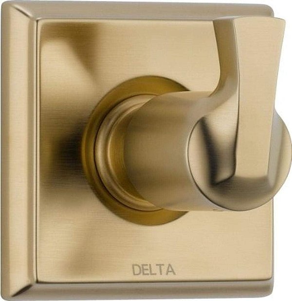 Kit de acabamento do desviador de alavanca do chuveiro de 3 configurações Delta Faucet Dryden, Champagne Bronze T11851-CZ (Válvula não incluída)