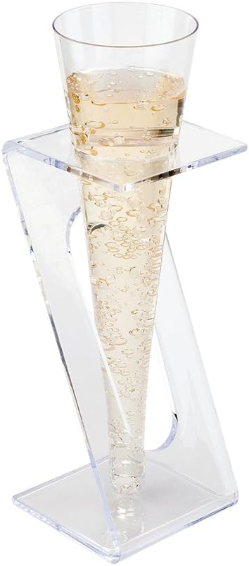 Taças de Champanhe de Plástico de 4 Onças da Restaurantware, 100 Copos Descartáveis Médios para Mimosas - Suportes e Bases de Taças Vendidos Separadamente, Copos de Brinde de Plástico Resistente e Transparent