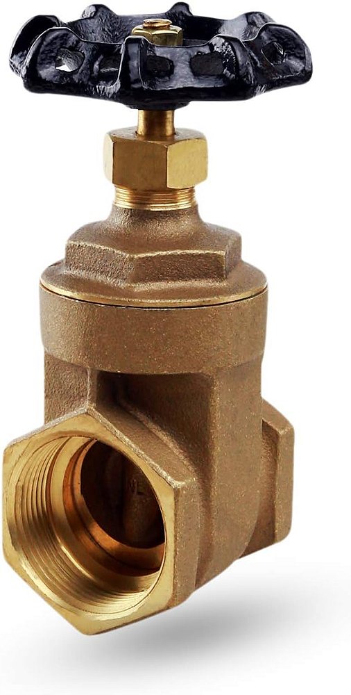 Válvula de gate pesada Midline Valve 429U223 com manivela, fechamento de água 1 polegada, conexões FIP de latão fundido.