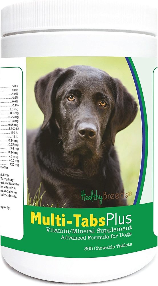 Tabletes mastigáveis Multivitaminicos para Labrador Retriever Healthy Breeds 365 unidades