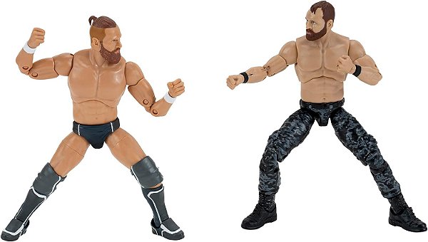 All Elite Wrestling Sem Igual Jon Moxley e Bryan Danielson Pacote Duplo - Dois bonecos de 6 polegadas com microfones da AEW e acessórios de mão alternativos - Exclusivo da Amazon