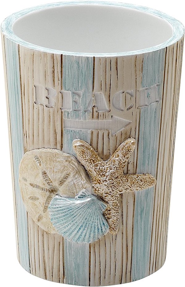 Copo Zenna Home Seaside Serenity, 1 unidade (pacote de 1), marrom, azul, branco.