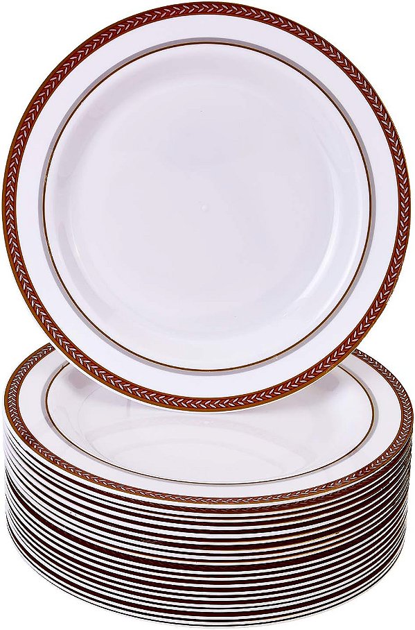 Pratos de Plástico Vermelho de Natal para Festa, 20 Pratos de Salada 9, Conjunto de Pratos Descartáveis de Alta Resistência, Pratos de Plástico para Refeições Elegantes com Aparência de Porcelana, Lou