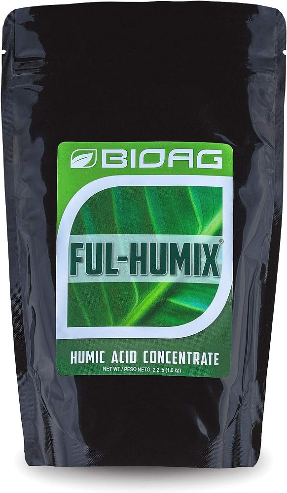 BIOAG Ful-Humix Amendamento Seco de Ácido Húmico Orgânico, Aumenta o Rendimento e a Absorção de Nutrientes para Todas as Plantas e Gramados (1 kg)