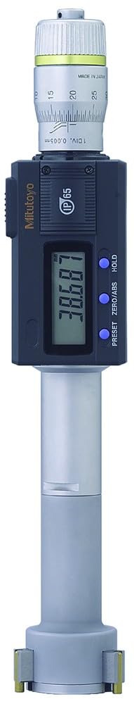 Micrômetro Interno Mitutoyo 468-163 Digimatic Holtest com Display LCD, Três Pontos, Faixa de 10-12mm, Graduação de 0.001mm, Precisão de +/-0.002mm
