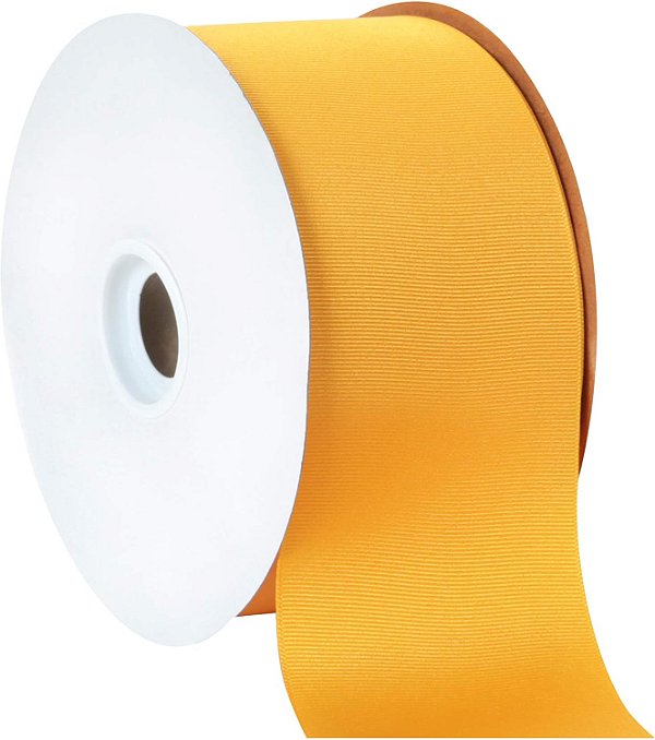 Fita grosgrain Berwick Offray 3, amarelo ouro, 50 jardas