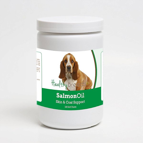 Biscoitos macios de óleo de salmão Healthy Breeds Basset Hound - 120 unidades