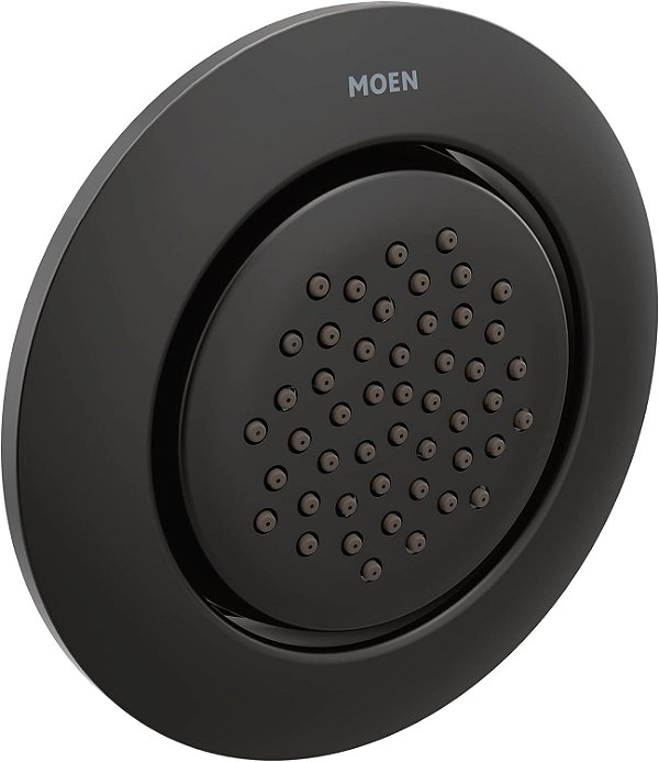 Moen Mosaic Spray Corporal de Única Função Redondo Acabamento Fosco Preto, Válvula Necessária, TS1322BL