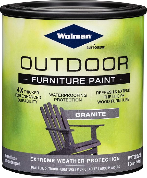 Tinta para Móveis Externos Wolman 360351, 1 quarto (pacote de 1), Granito, 12 fl oz