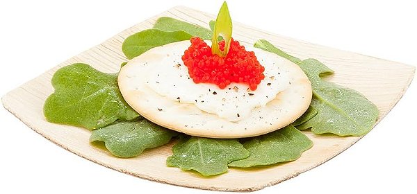 Pratos de Folha de Palmeira Descartáveis ​​Midori 4 In do Restaurantware, 100 Pratos Pequenos de Palmeira - Conjunto de Louça Ecológica, Bio, Pratos Quadrados de Folha de Palmeira Compostáveis