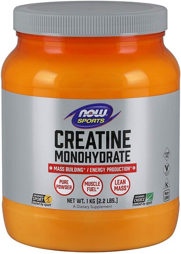 Nutrição Esportiva NOW, Creatina Monoidratada em Pó, Ganho de Massa*/Produção de Energia*, 2.2 Libras.