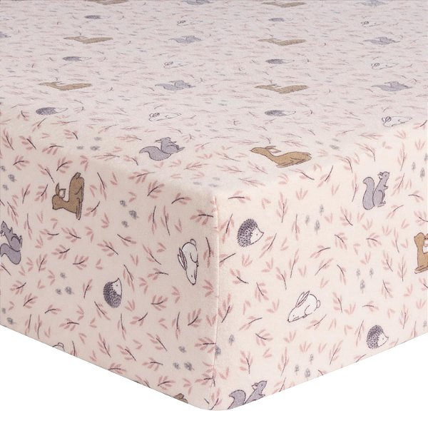 Trend Lab Autumn Forest Deluxe Lençol de Berço com Elástico de Flanela, Pêssego