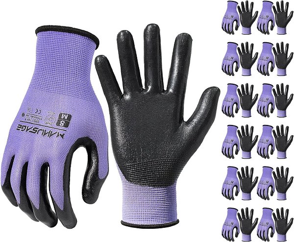 Luvas de trabalho de segurança MANUSAGE, Luvas de trabalho de nitrilo para homens e mulheres, Luvas de trabalho com dedos sensíveis ao toque, Luvas de trabalho para homens, Luvas de trabalho masculinas com aderência, luvas de mec