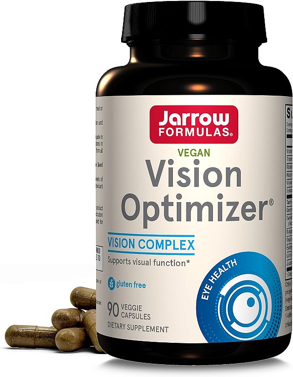 Cápsulas Vegetais Jarrow Formulas Optimizer Vision-90 Unidades - Suplemento para os olhos - Suplemento dietético com extrato de semente de uva, luteína e zeaxantina, quercetina e mais - Não-