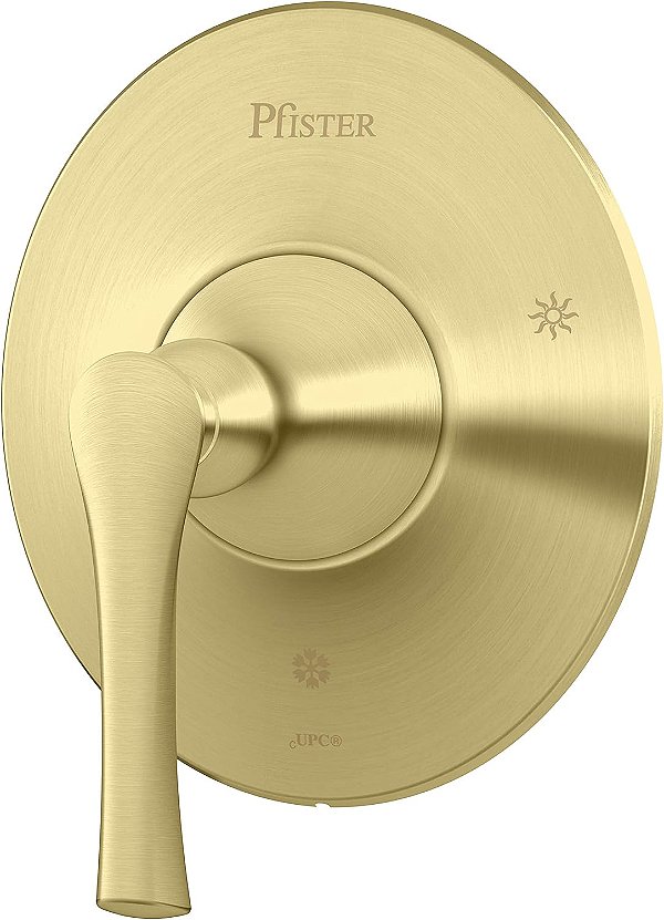 Pfister R89-1RHBG Rhen 1-Alavanca para banheira e chuveiro Válvula Apenas Acabamento, Ouro Escovado